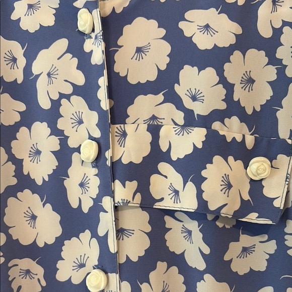 Vintage Draper’s and Damon’s Floral Blue Dress - Picture 3 of 4